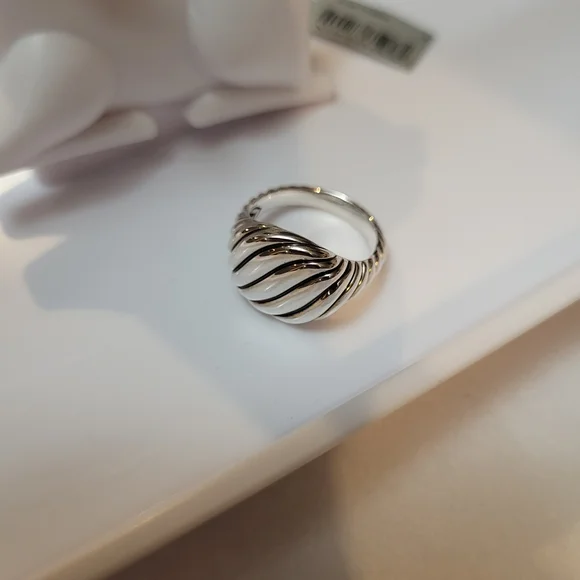 David Yurman Sterling Silver Sculpted Cable Pinky Ring. #195 - Picture 9 of 11